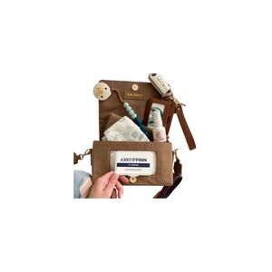 Tote Savvy Change Bag in Fawn. Crossbody with Stripe Strap.
changing pad